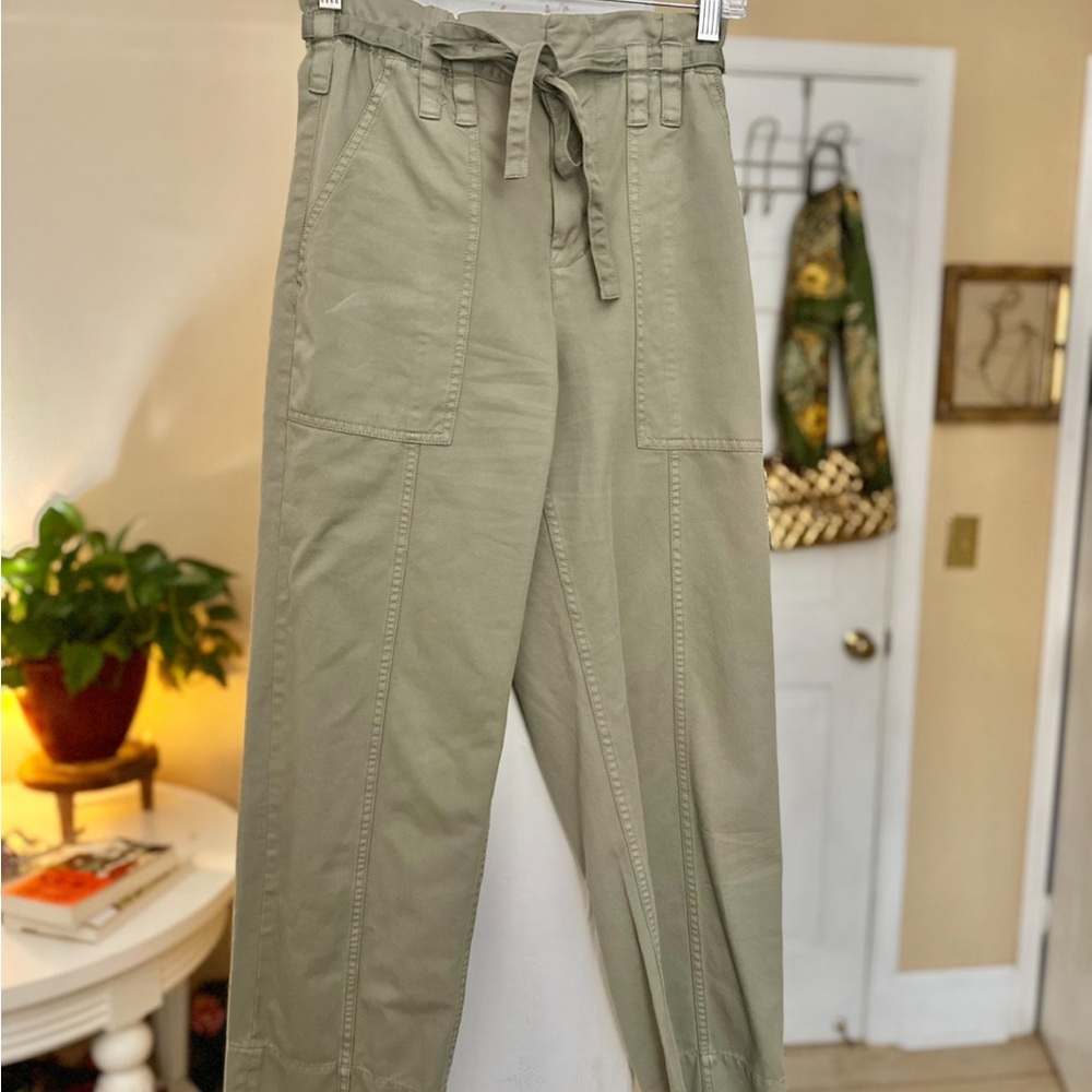 A.L.C Augusta Paperbag Pants Belted Dust Olive Size 2